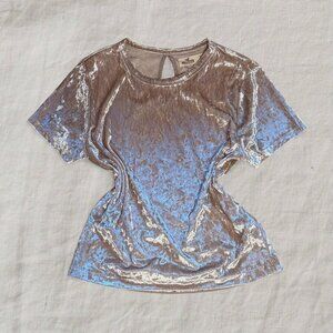 Gold Velvet Y2k Fitted Top